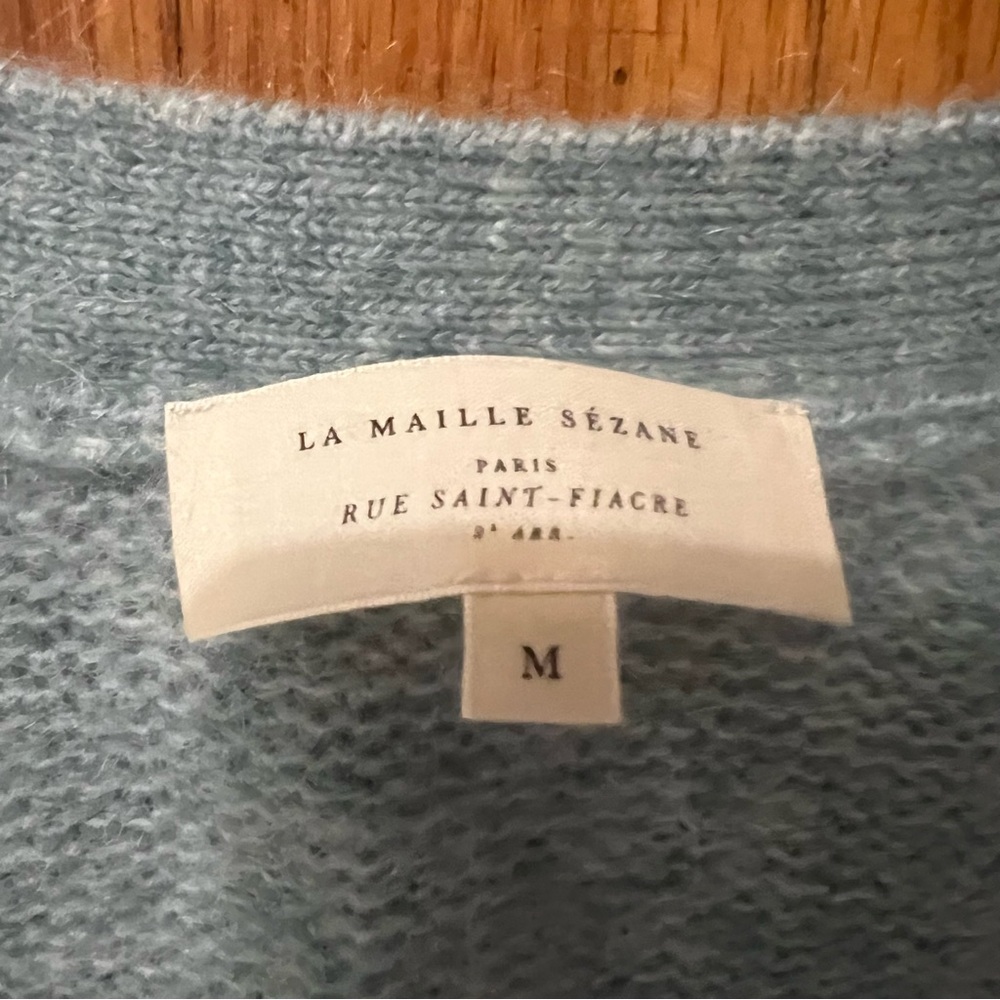 Sézane Mia Cardigan in Middle Gray/Blue-ish Sweater Medium - Picture 4 of 8
